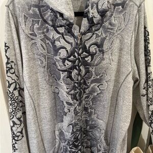 HOODIE  Sonoma Lifestyle Gray and Black lightweight Zip-Up Hoodie